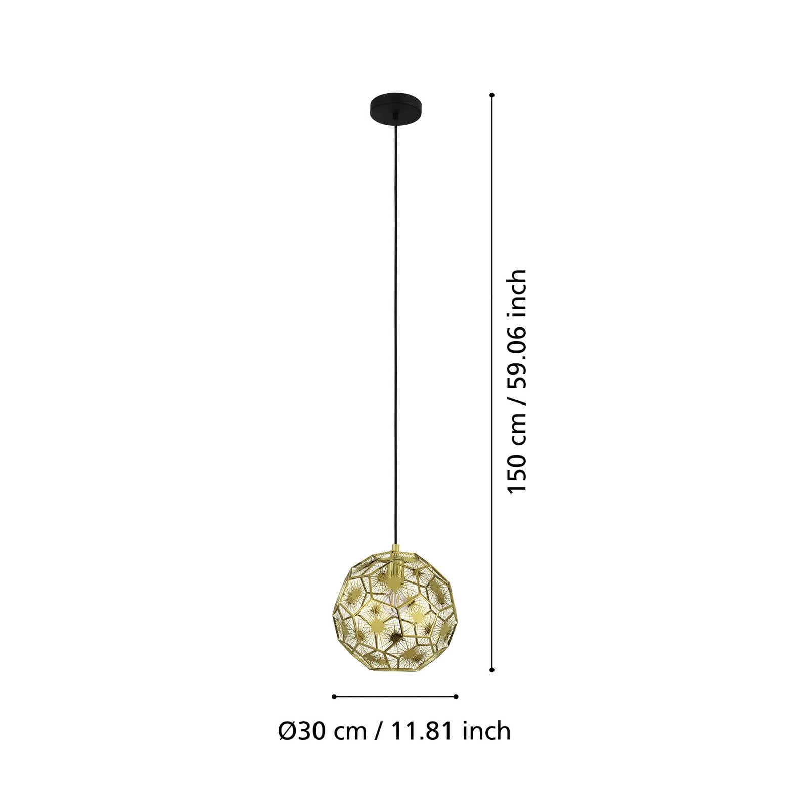 EGLO Suspension Skoura, couleur laiton, Ø 30 cm, acier, E27