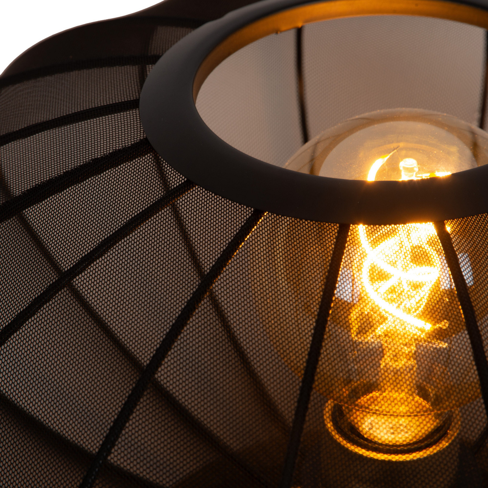 Lucide Lampa de masă Corina negru Ø 40 cm E27 - Camera de zi / sufragerie - negru auriu - Plastic