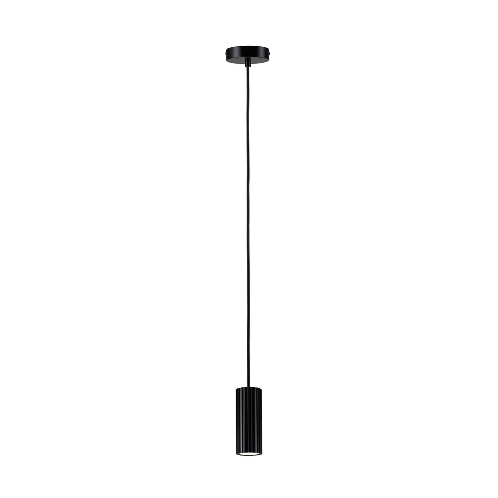 Candeeiro suspenso Paulmann Lirena, preto mate, Ø 6 cm, metal Candeeiro suspenso Paulmann Lirena, preto mate, Ø 6 cm, metal