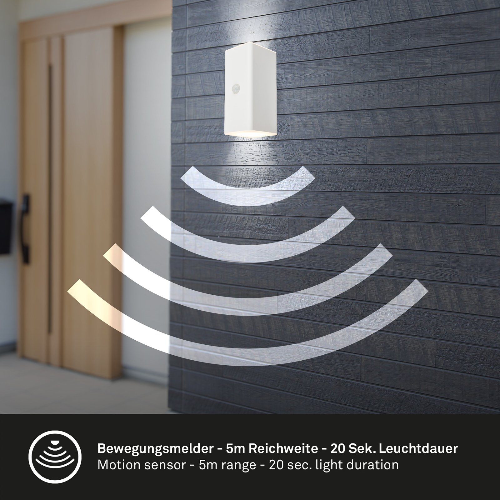 LED-Akku-Außenwandleuchte 3788016, weiß, Sensor, up/down