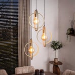 Pendelleuchte Turn Around, beige, gestuft, Metall, 3-flammig