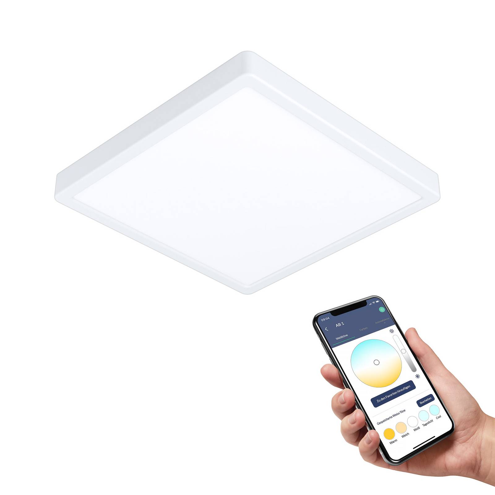 EGLO connect Fueva-Z Deckenlampe 28x28cm weiß günstig online kaufen