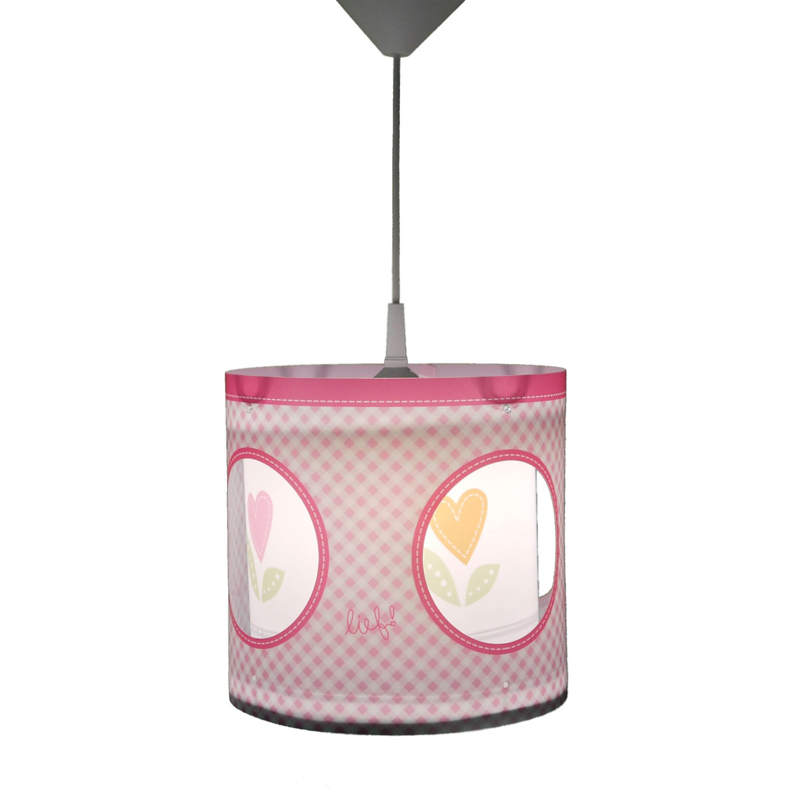 Lámpara colgante giratoria Lief para niñas en rosa