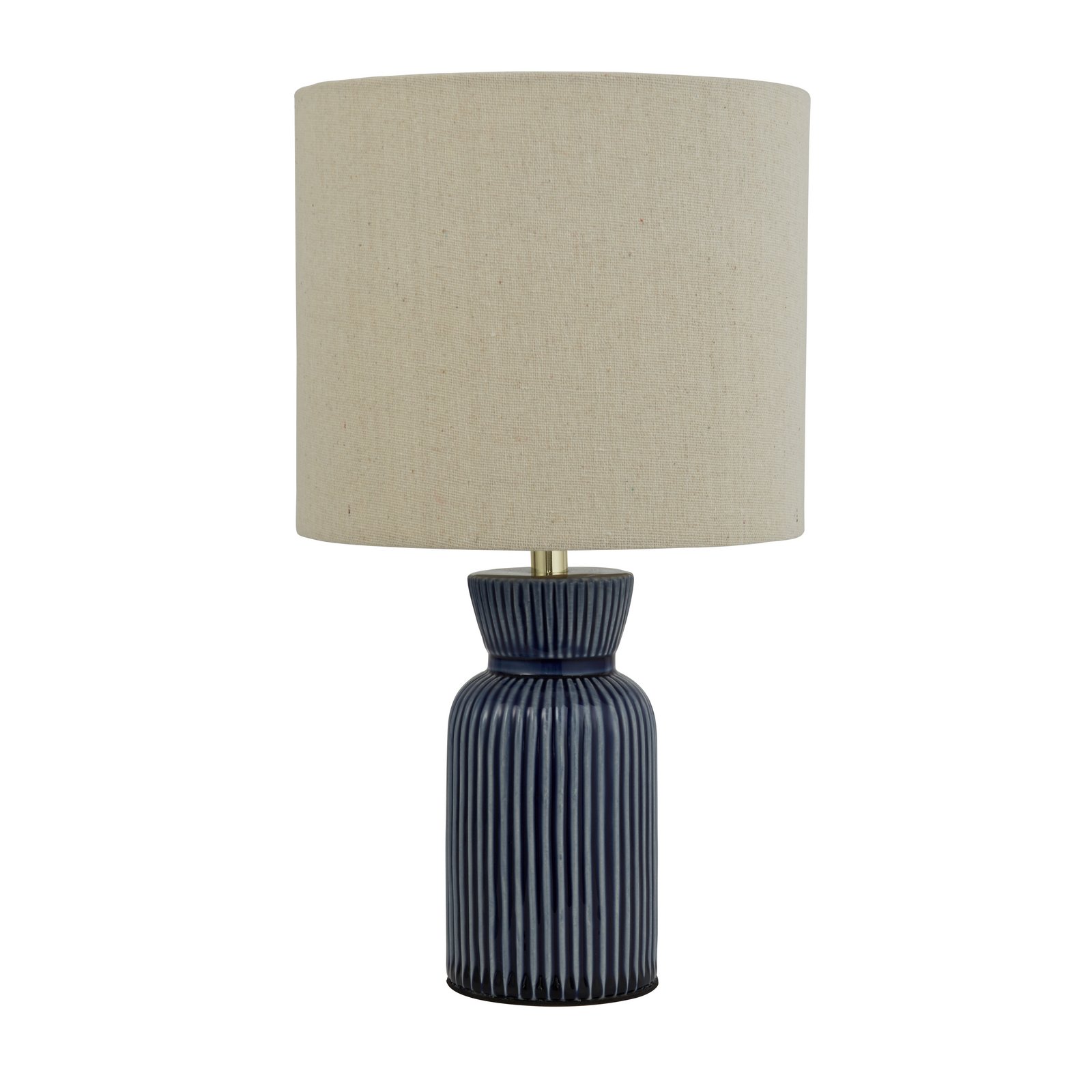 Jeshua table lamp, blue/white, ceramic/textile, 39 cm, E24