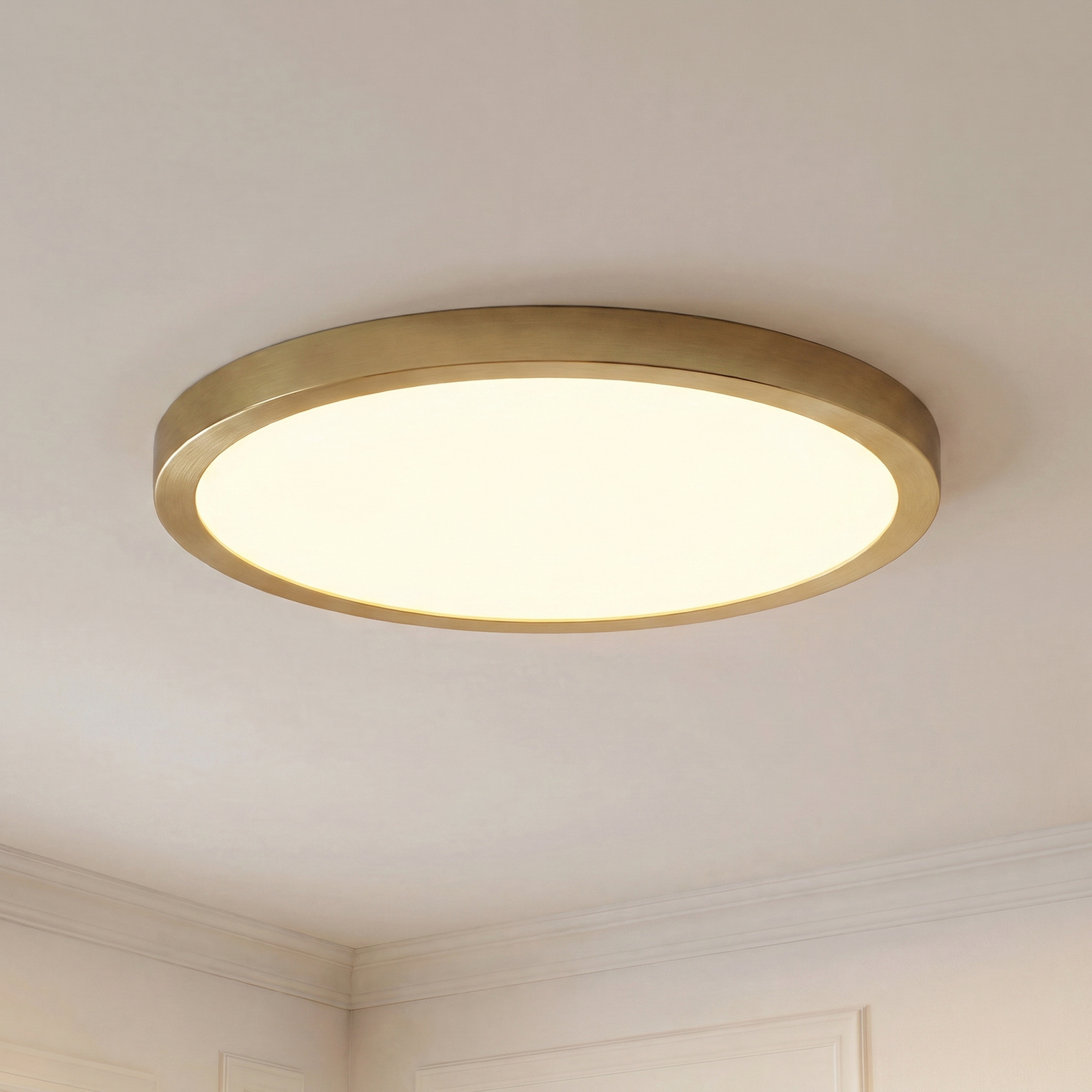 Plafonieră LED Lindby Sorela, Ø 40 cm, auriu, dimabil