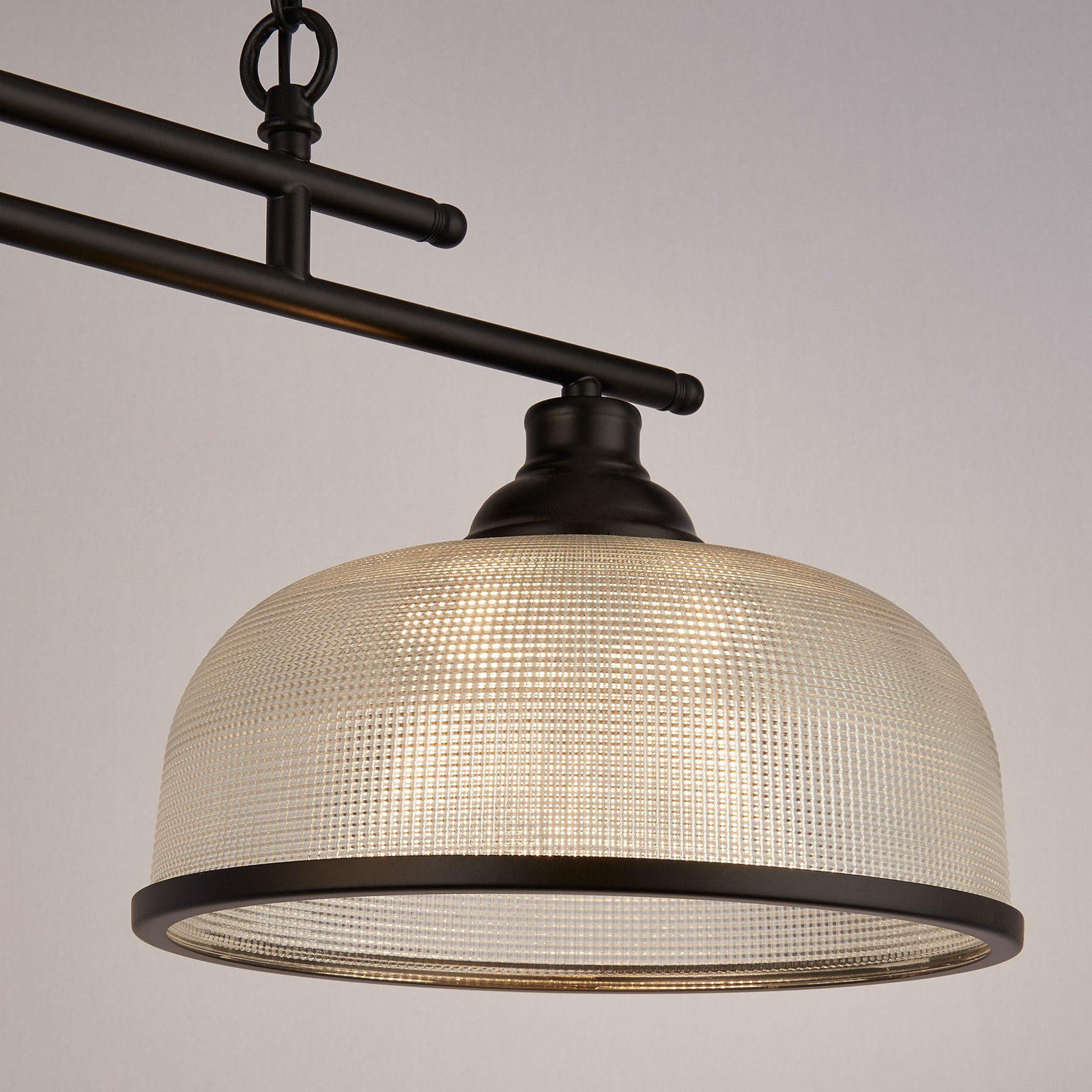 Searchlight Lampă suspendată Bistro 2 becuri negru - Camera de zi / sufragerie - negru mat transparent - Metal
