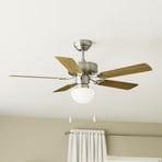 Cadiz ceiling fan, E27, pull cord switch, matt nickel