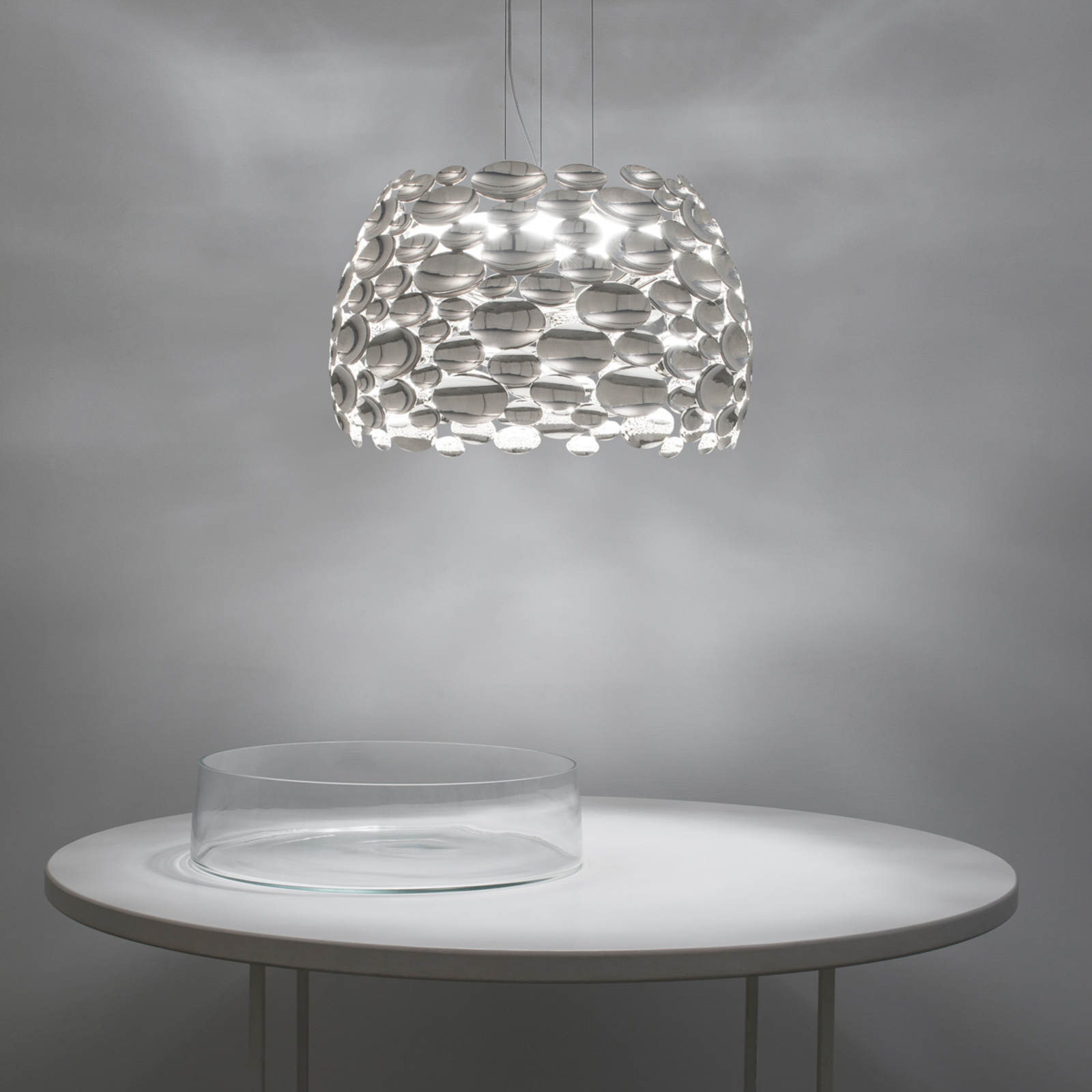 Terzani Anish - LED hanglamp, nikkel, Ø 44 cm