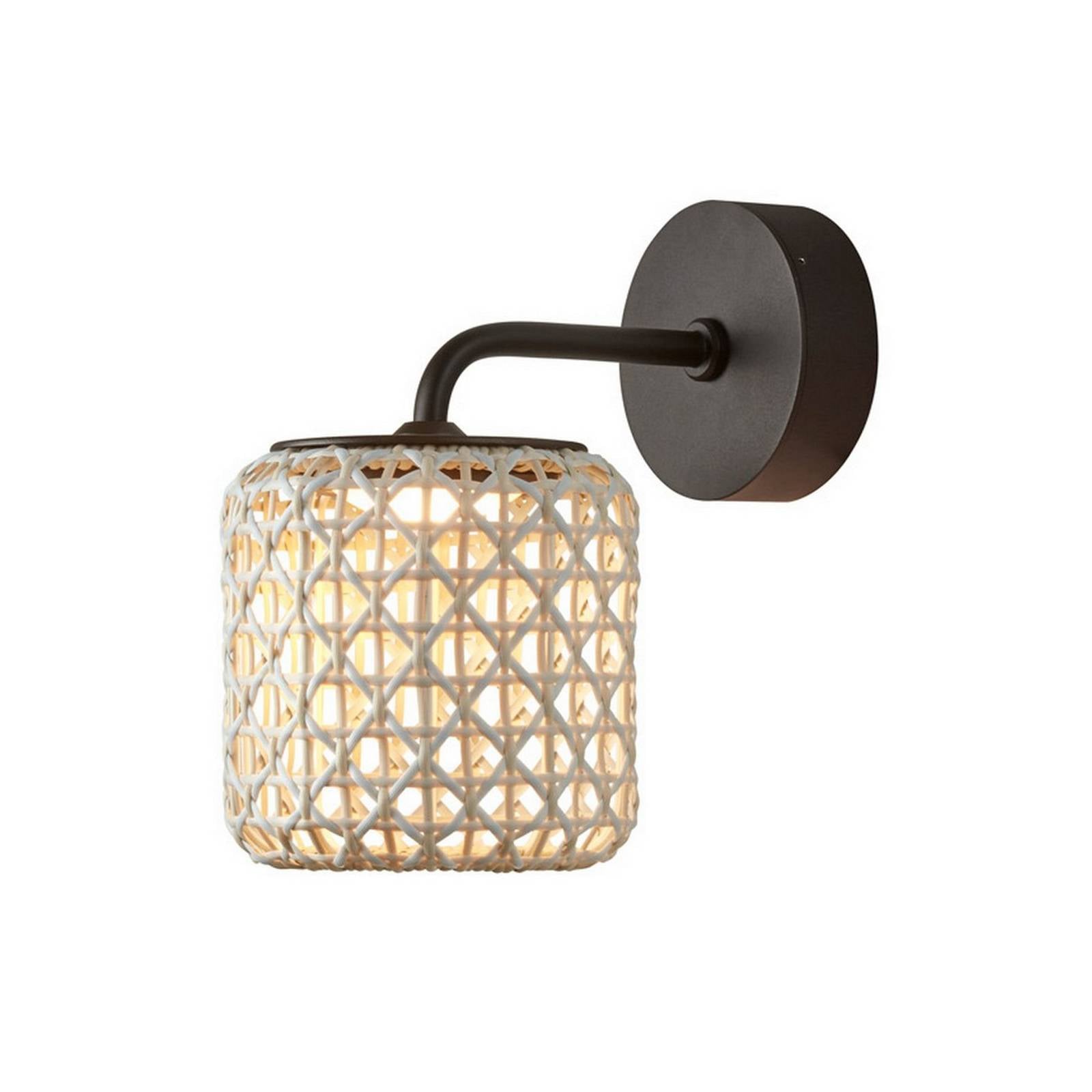 Bover Nans A LED-Außenwandleuchte, beige, Ø 16,7cm