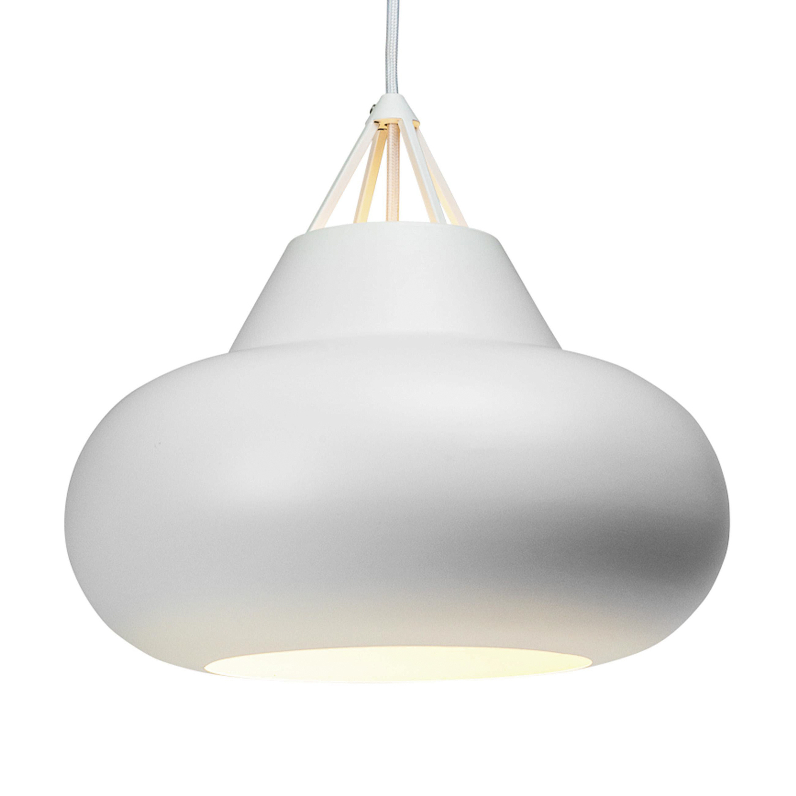 Dyberg Larsen Polo hanglamp, wit, Ø 29 cm, metaal