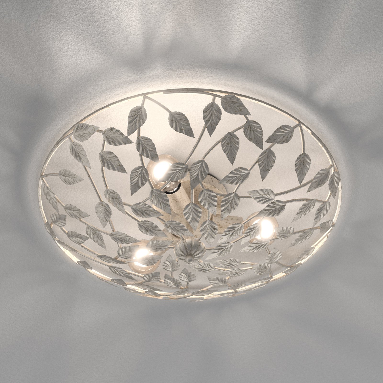 Arion ceiling light, cream/gold patinated, Ø 63 cm, steel