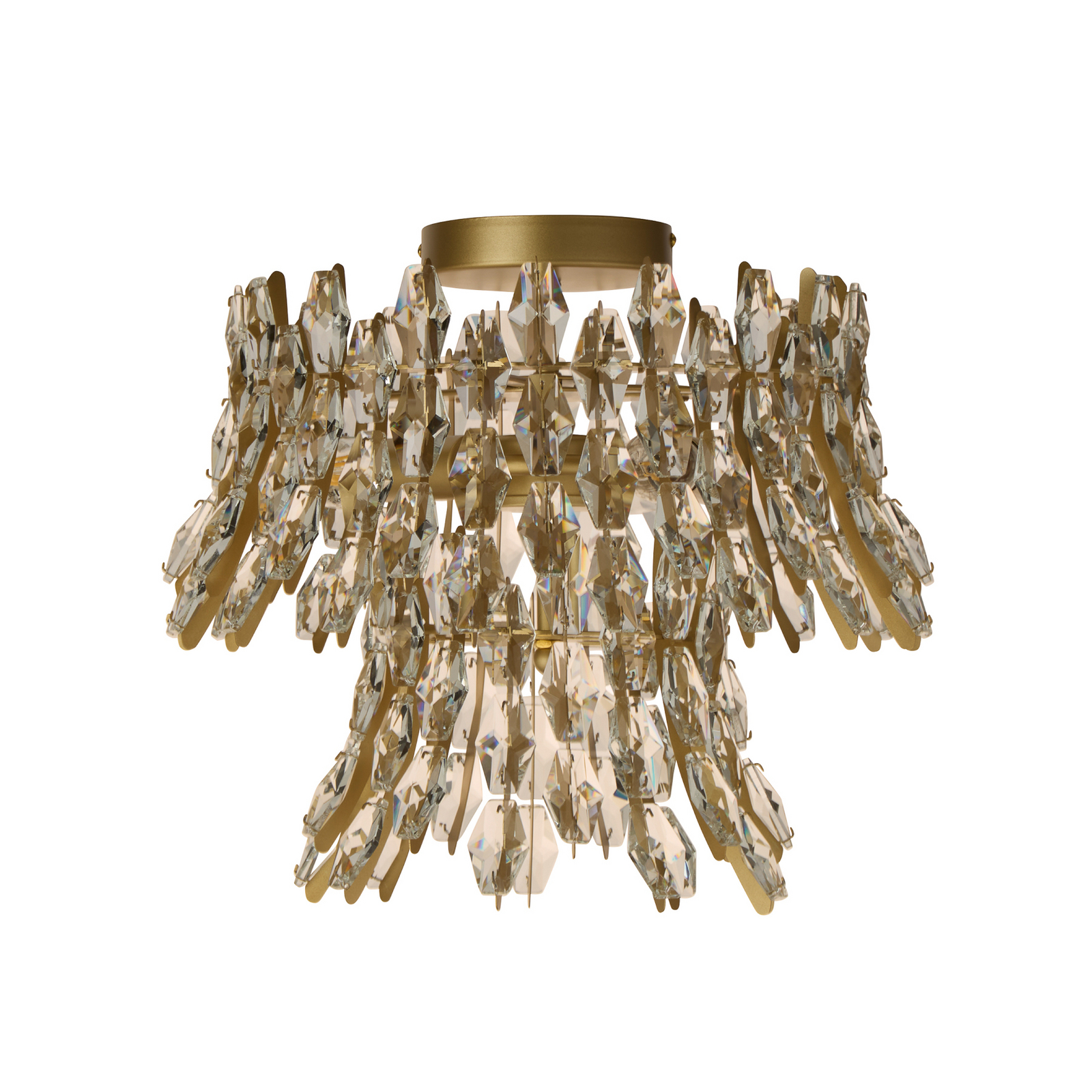 Plafón Monarch, color dorado/transparente, cristal, metal, E14