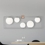 Aplique de pared Buble, color acero, 5 luces, cristal