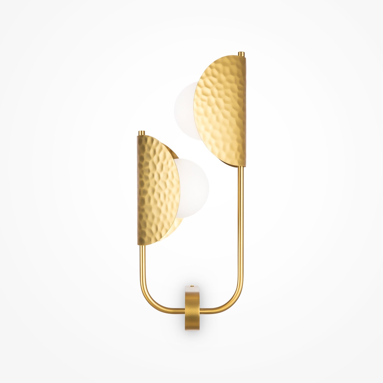 Maytoni Tropic wall light, right, brass, 2-bulb, metal