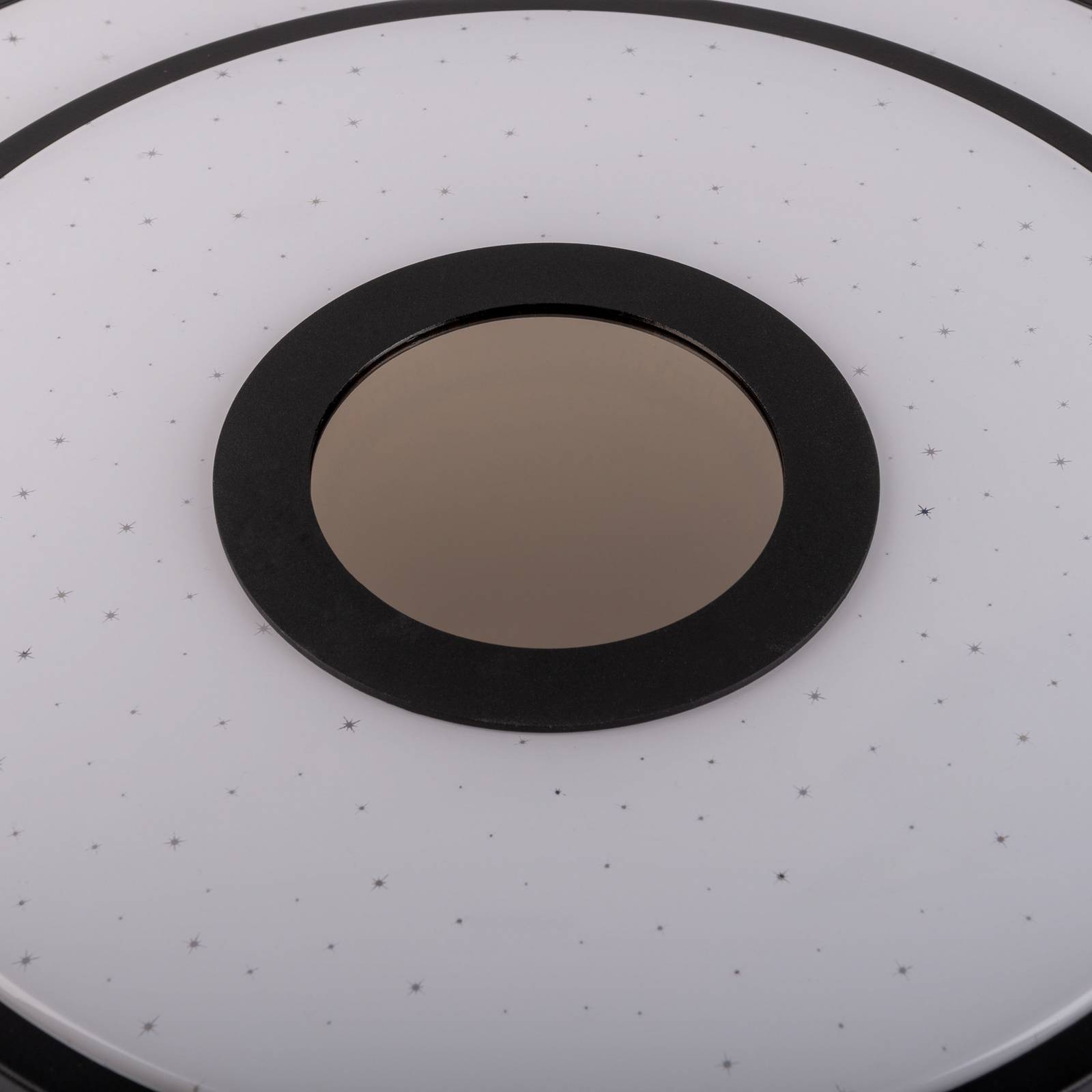 Lampa sufitowa LED Genua, czarna, żelazna, CCT, pilot