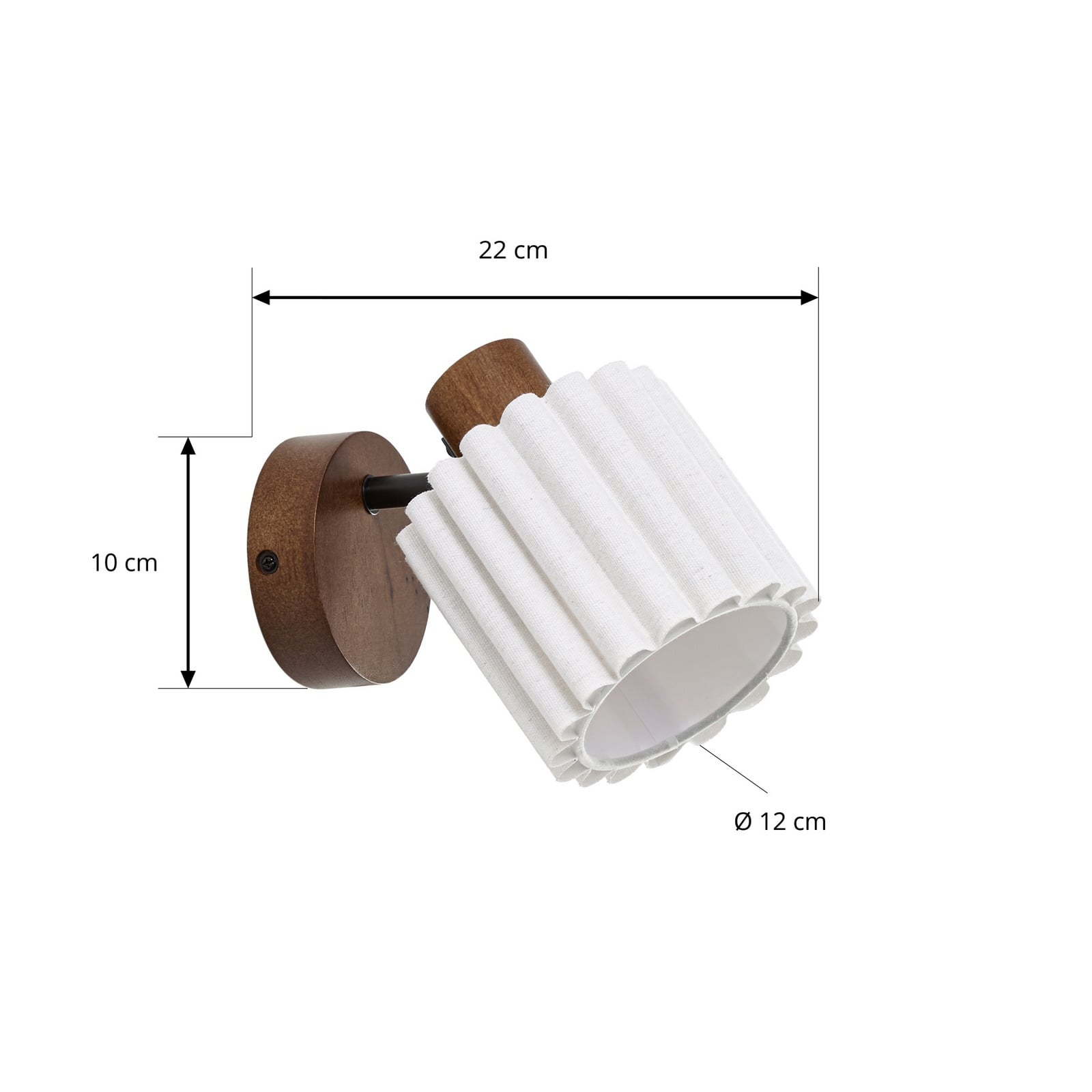 Shiloh spotlight till vägg, trä, linne, valnöt/beige, E14 – Lindby Shiloh spotlight till vägg, trä, linne, valnöt/beige, E14 – Lindby