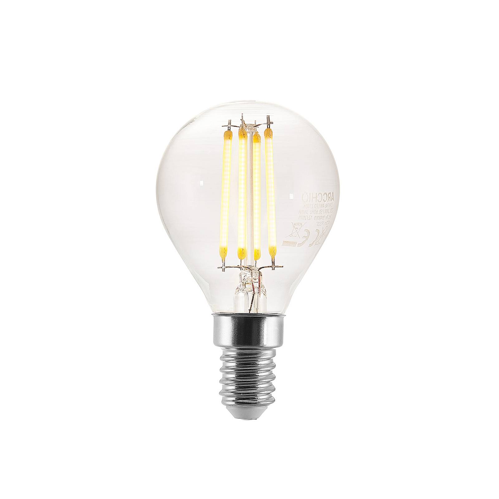 LED lámpa E14 P45 4W 2700K átlátszó 3 f. dimmer