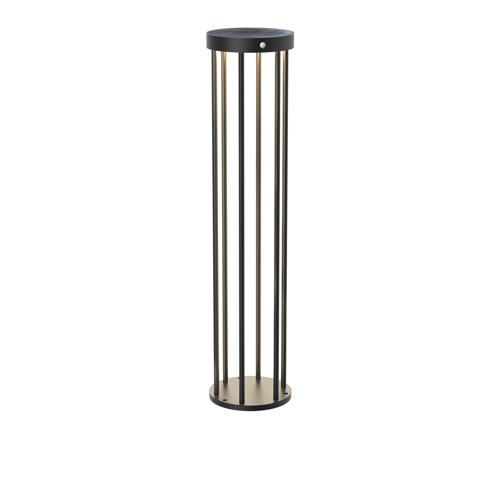 Lucande Evelis LED solarna svjetiljka, crna, aluminij, senzor