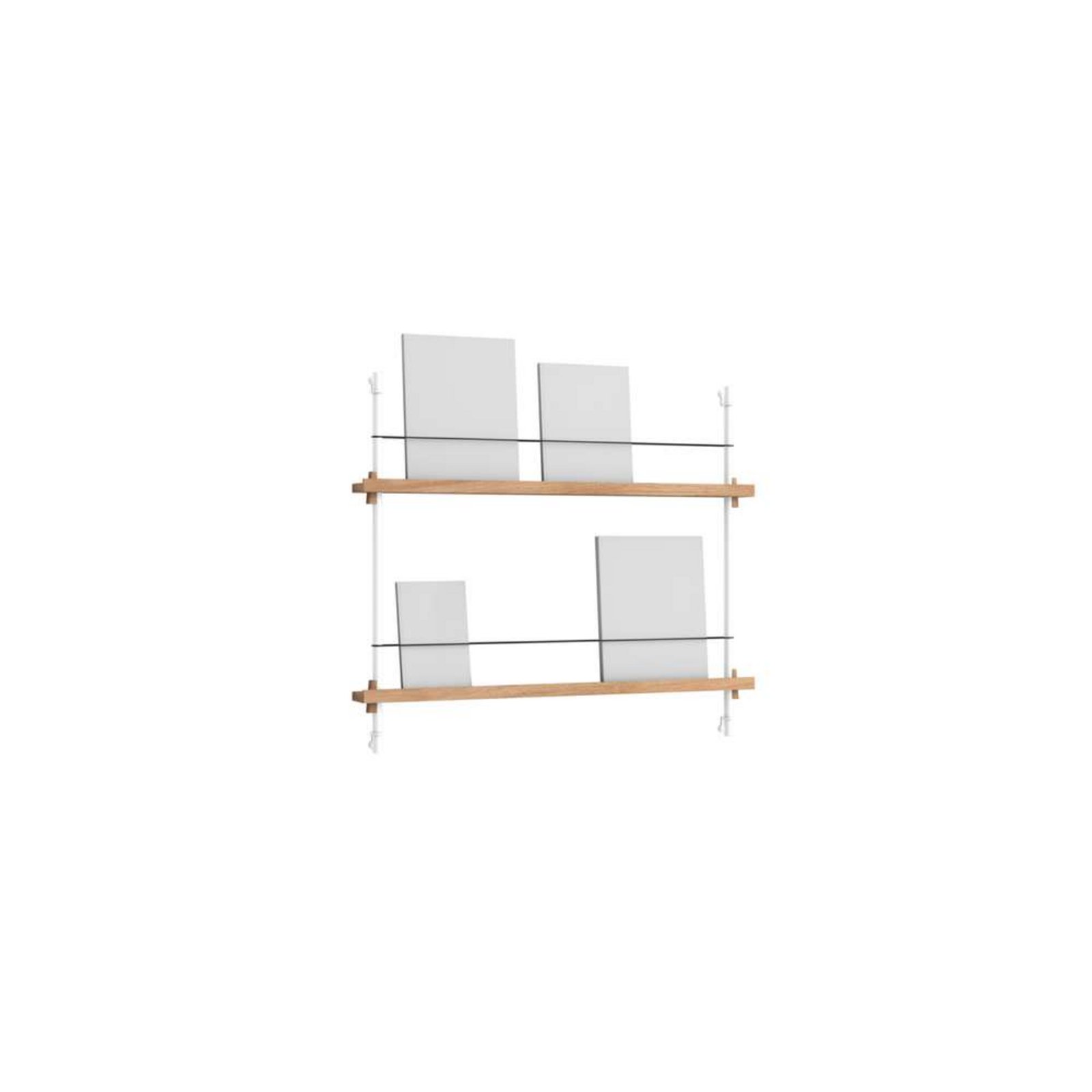 Magazine Shelving Oak White - Moebe