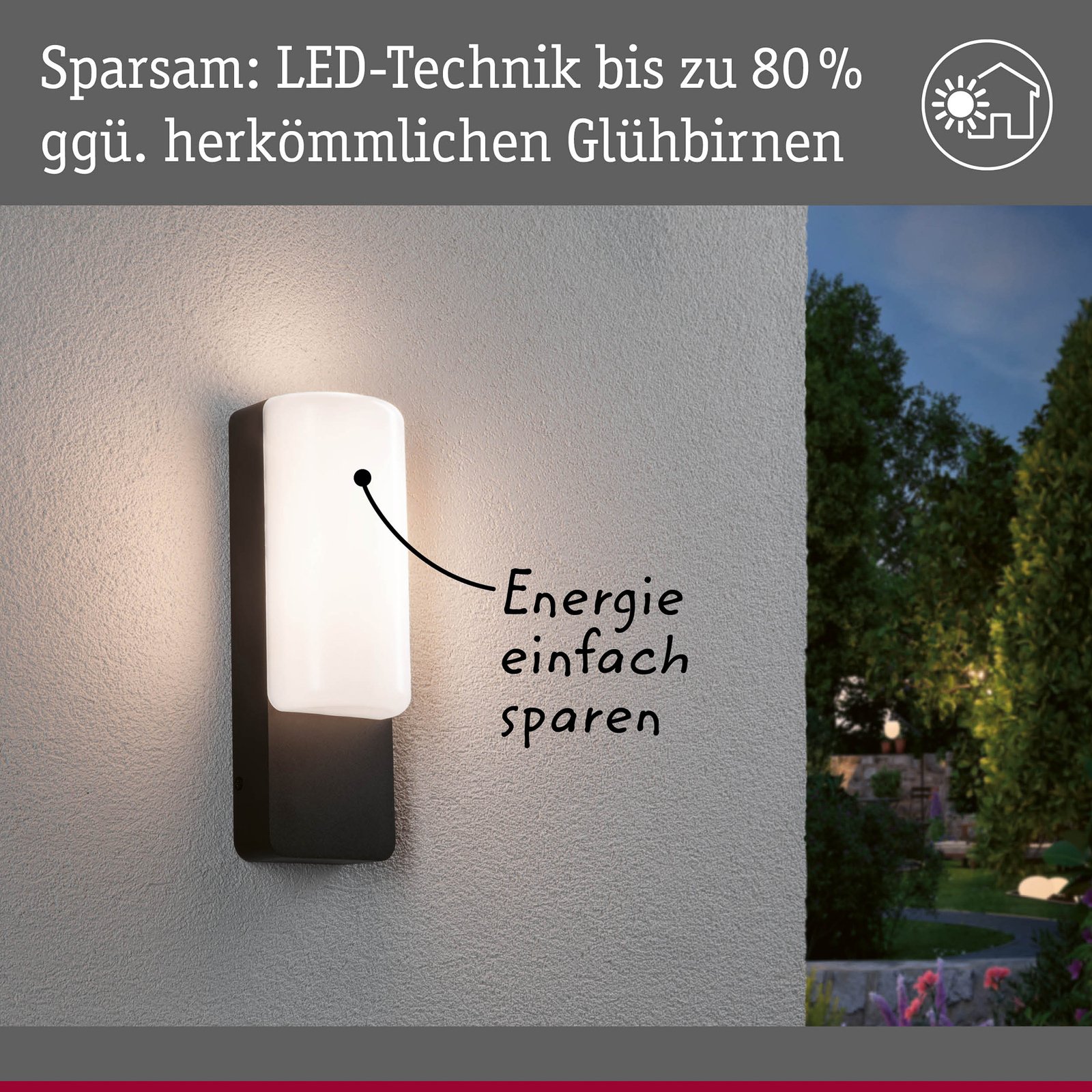 Paulmann LED-Außenwandleuchte Bonnie, Aluminium, anthrazit