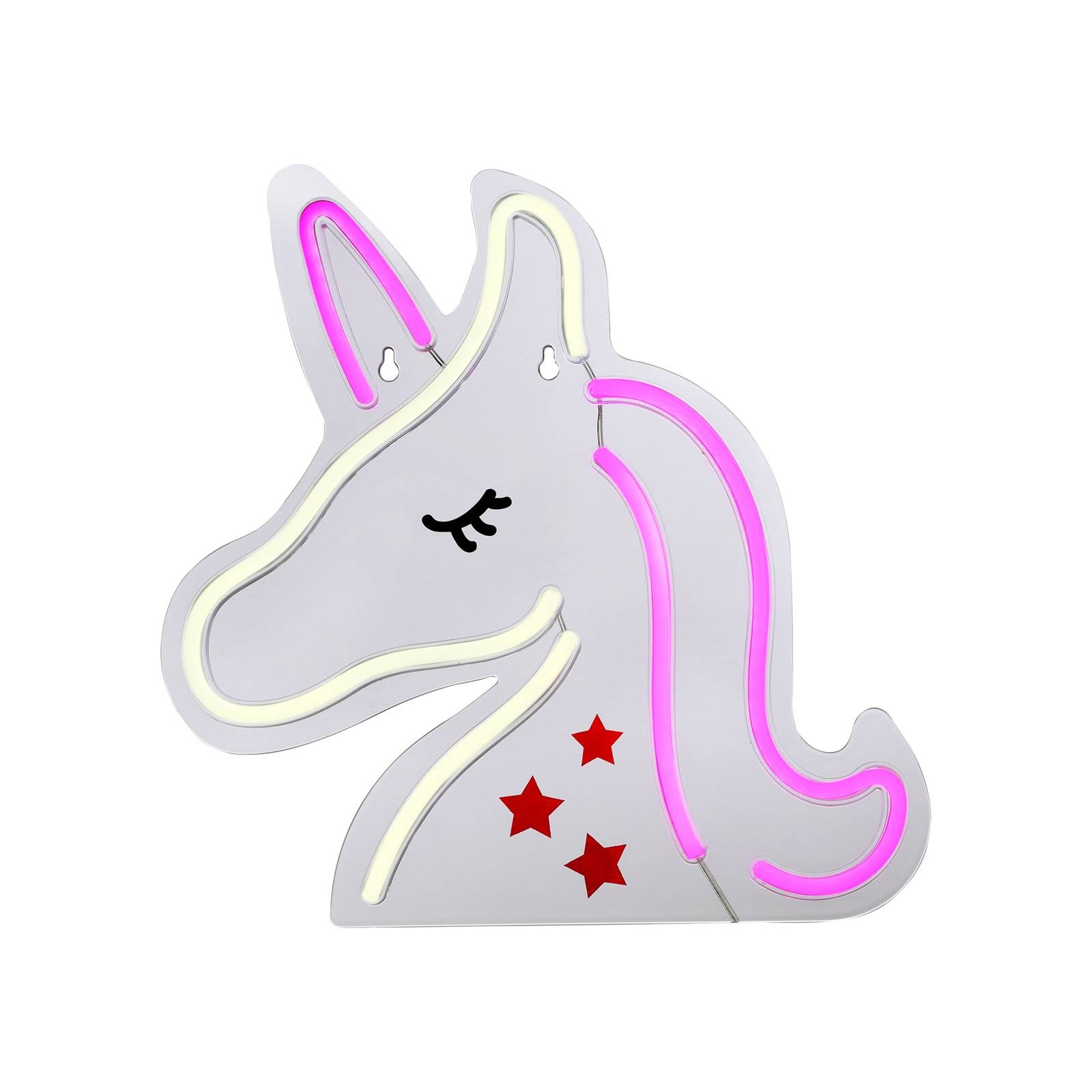 LED-Wandleuchte Neon Unicorn, USB