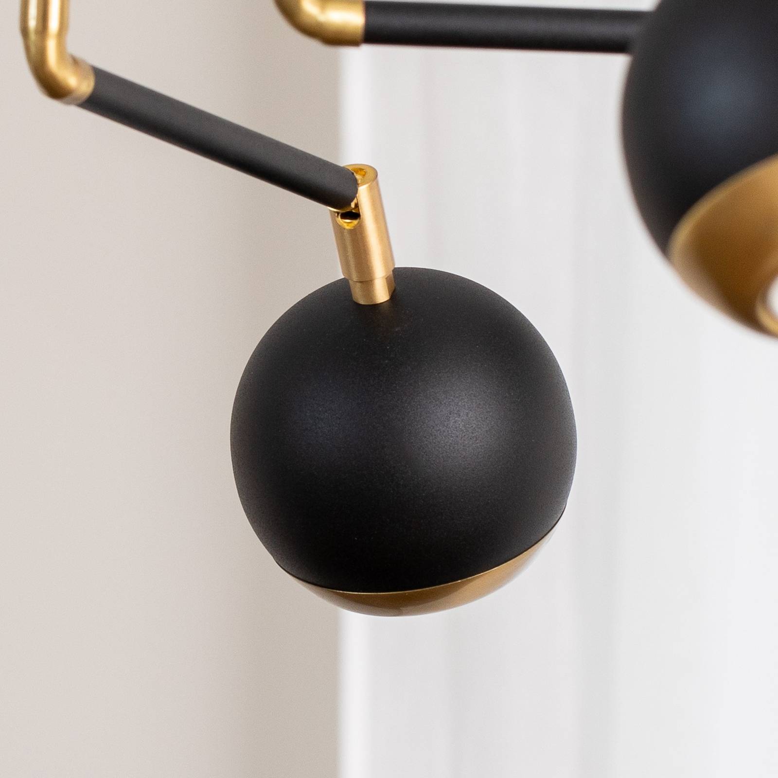 Żyrandol Vilar, czarny, metal, 6-punktowa, GU10