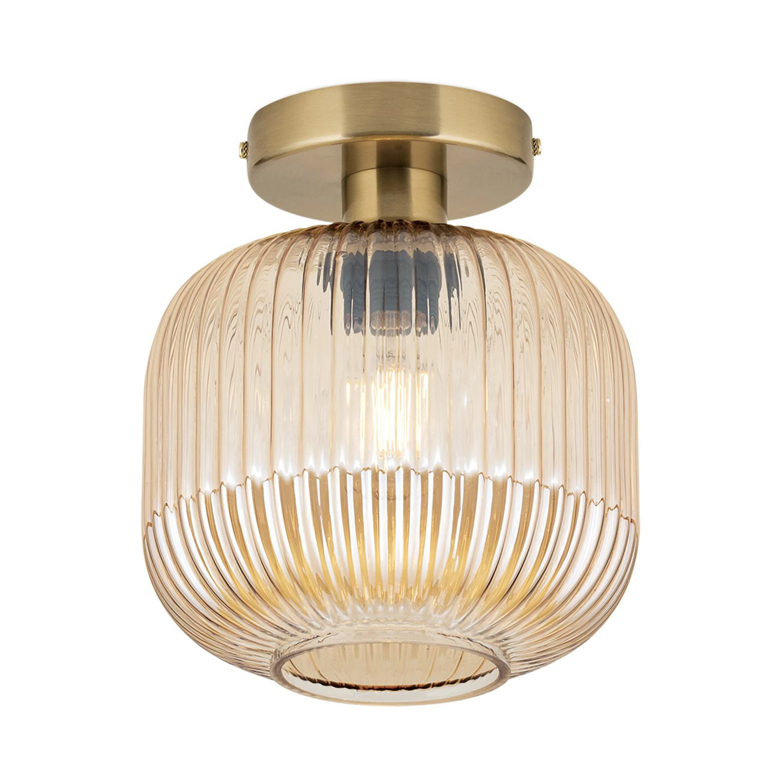 Carneval ceiling light, amber, Ø 20 cm, glass, E27