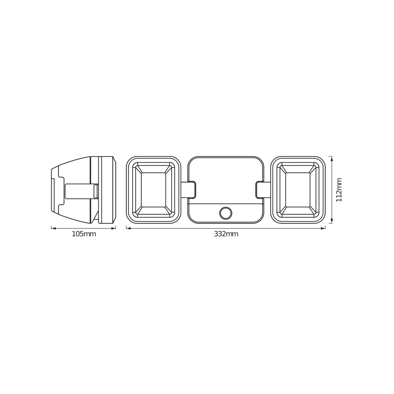 OSRAM LED-Außenwandstrahler DOUBLE, schwarz 2-flg., Batterie