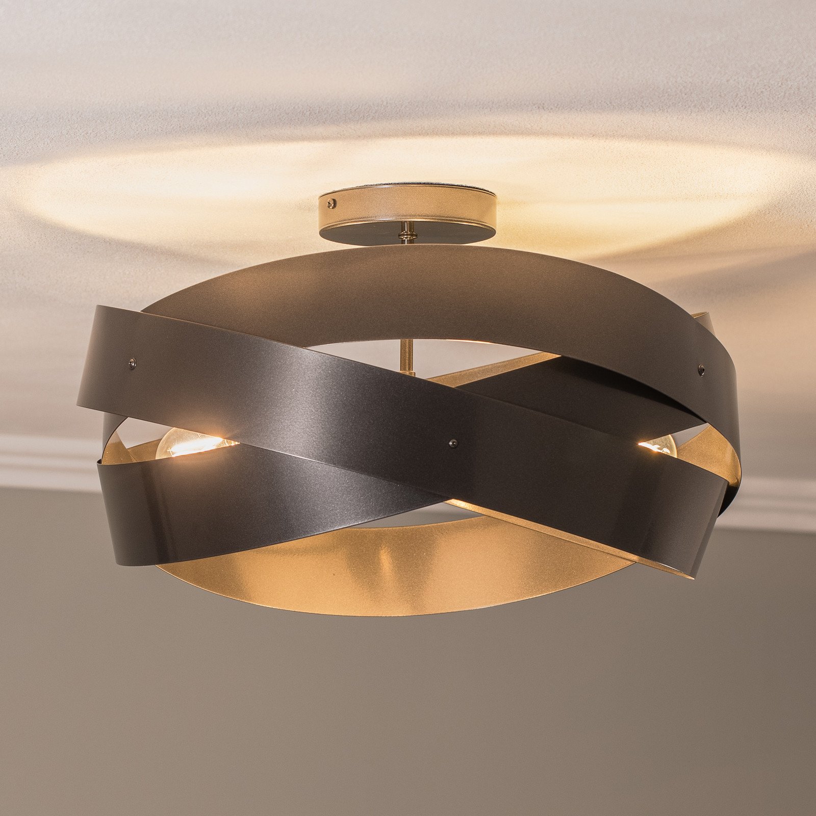 Euluna plafonieră Tornado antracit Ø 50 cm - Camera de zi / sufragerie - Modern - Metal