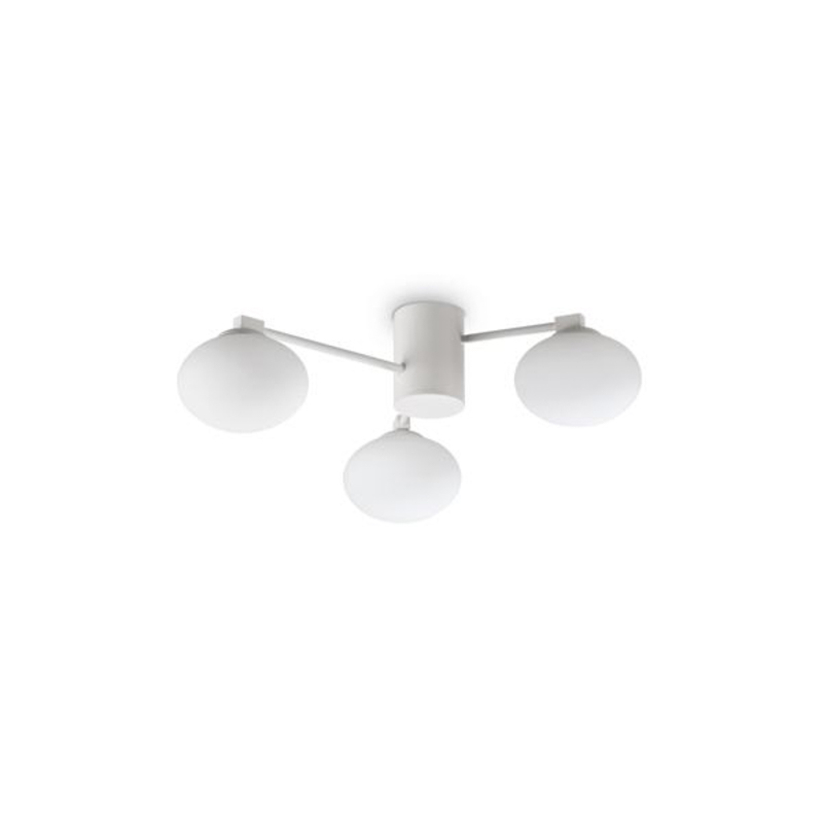 Ideal Lux plafonnier Hermes, blanc, 60 cm, à 3 lampes, verre