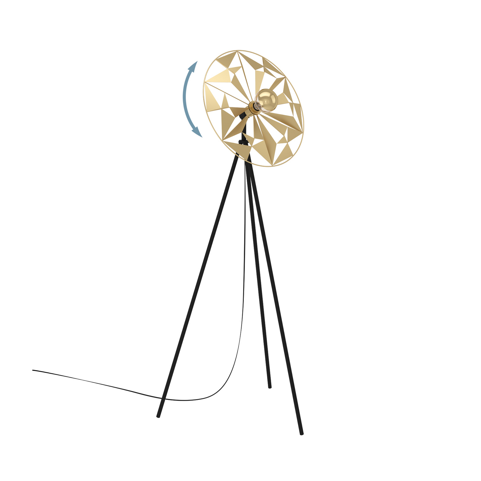 Candeeiro de pé Castanuelo, preto/dourado Candeeiro de pé Castanuelo, preto/dourado