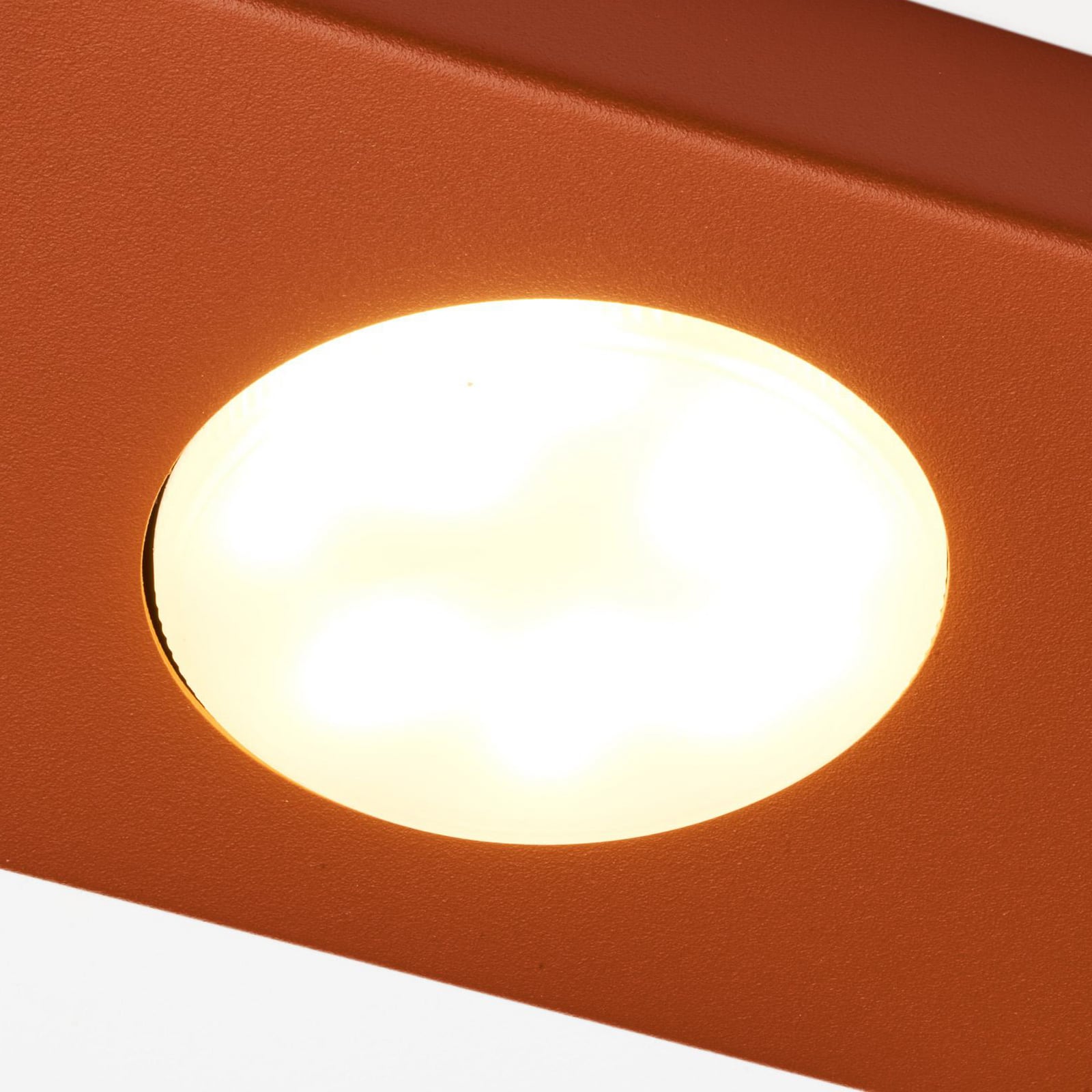 Plafonnier Hero, rouge, à 4 lampes, 75 x 12 cm, métal, GX53