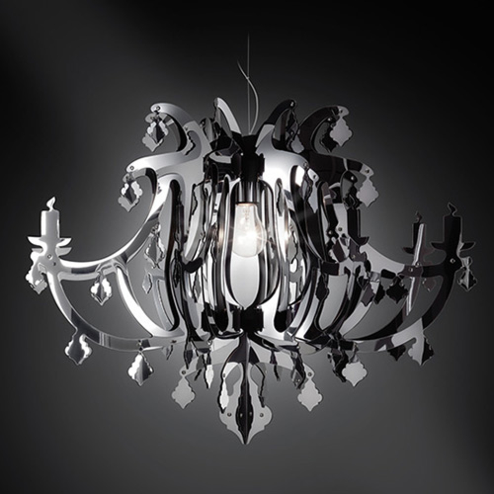 Slamp Ginetta - designerska lampa wisząca, srebrna
