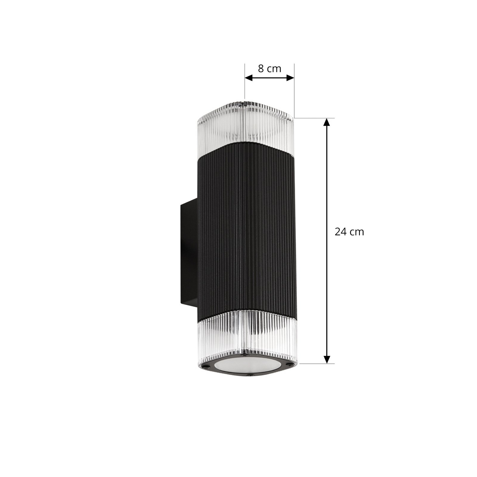 Lindby Außenwandlampe Halvar, schwarz, 24 cm, 2 x GU10, IP65