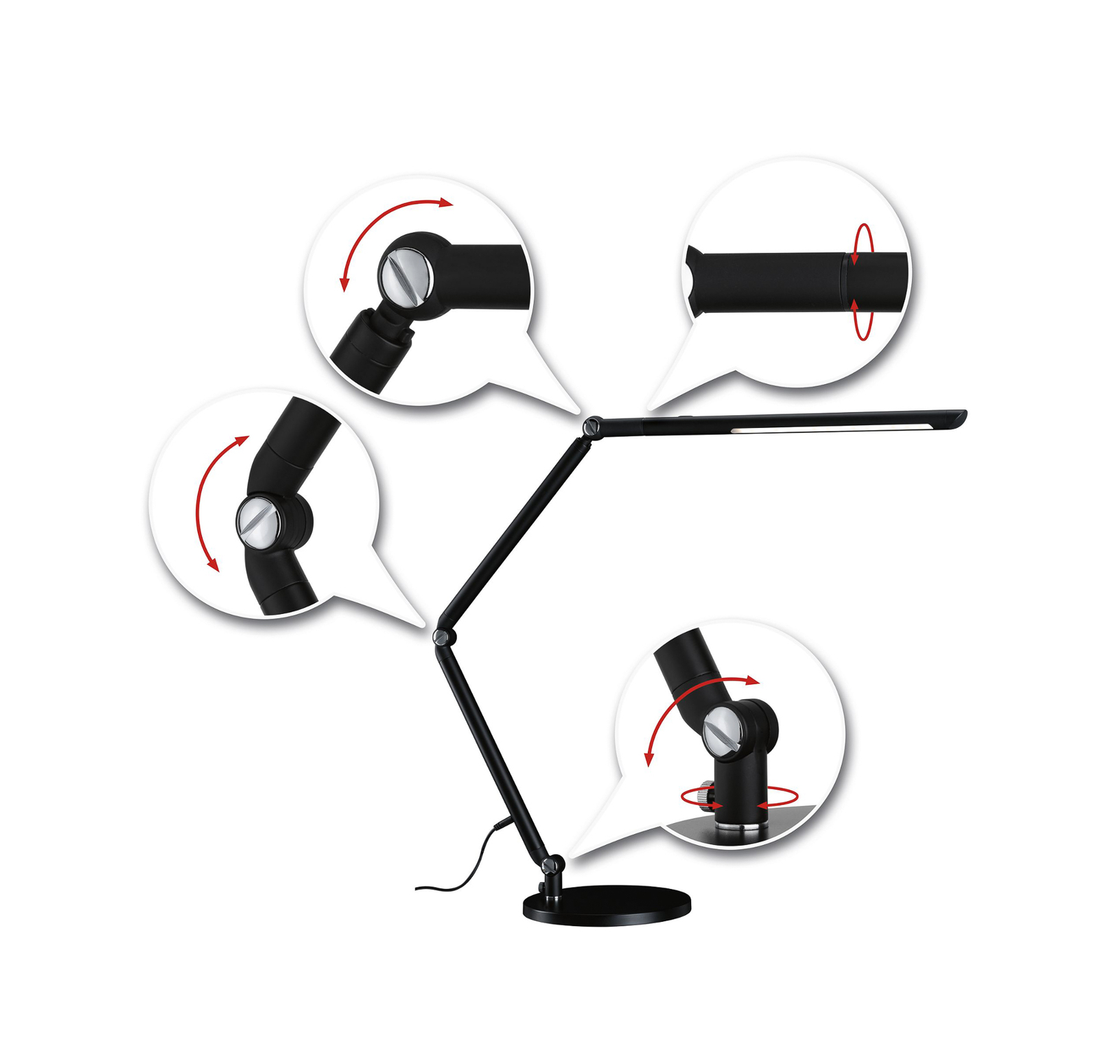 Paulmann FlexBar LED lampa na písací stôl, čierna