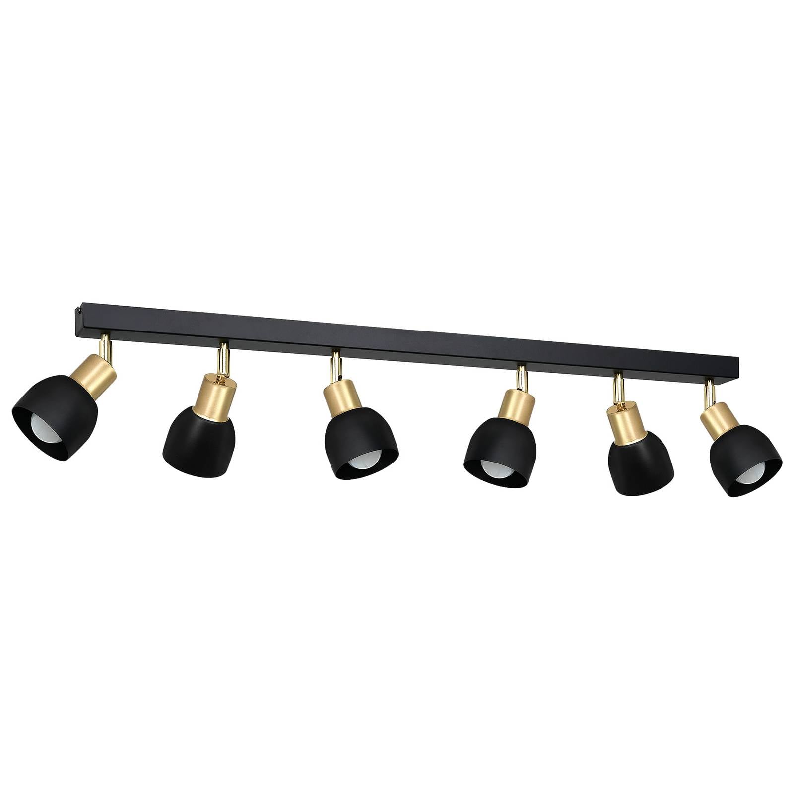 Takspotlight Frano, 6 lampor svart/guld