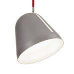 Nyta Tilt S pendant light, 3 m red cable, grey