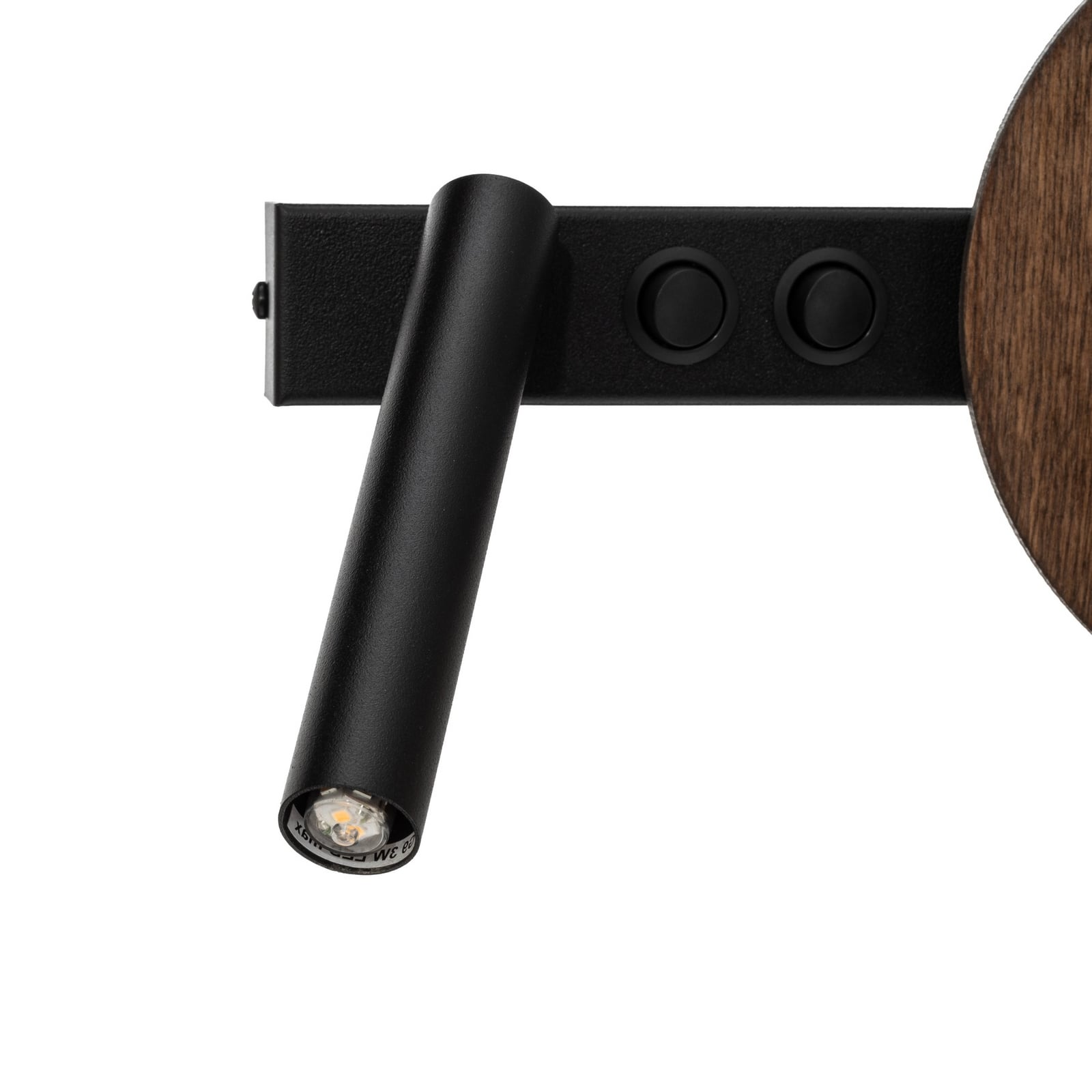 Wandleuchte Hotel Mood, schwarz/braun, Metall, Holz, G9