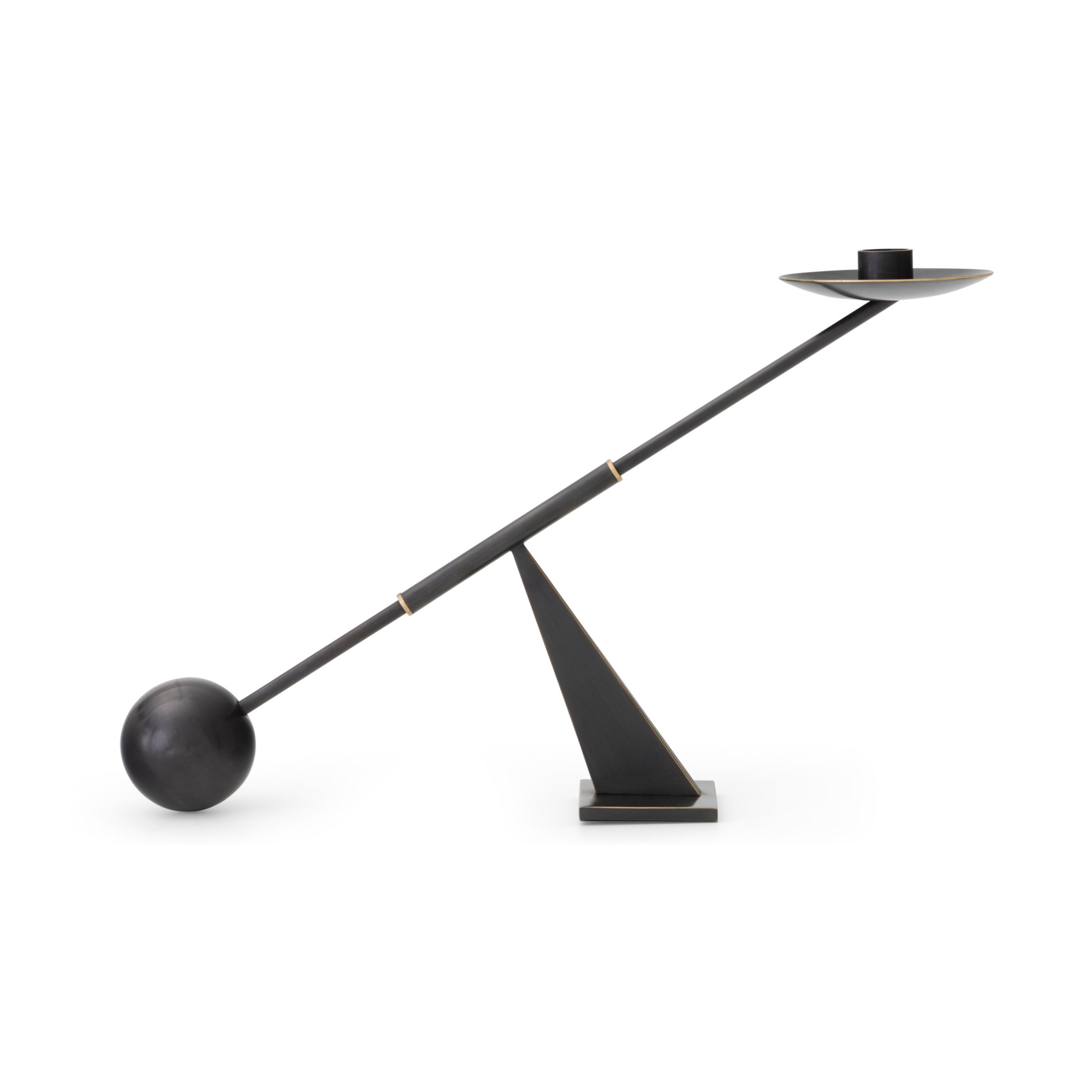 Bougeoir Interconnect, bronze, hauteur 26 cm - Audo