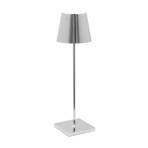 Zafferano Poldina battery table lamp, chrome decor