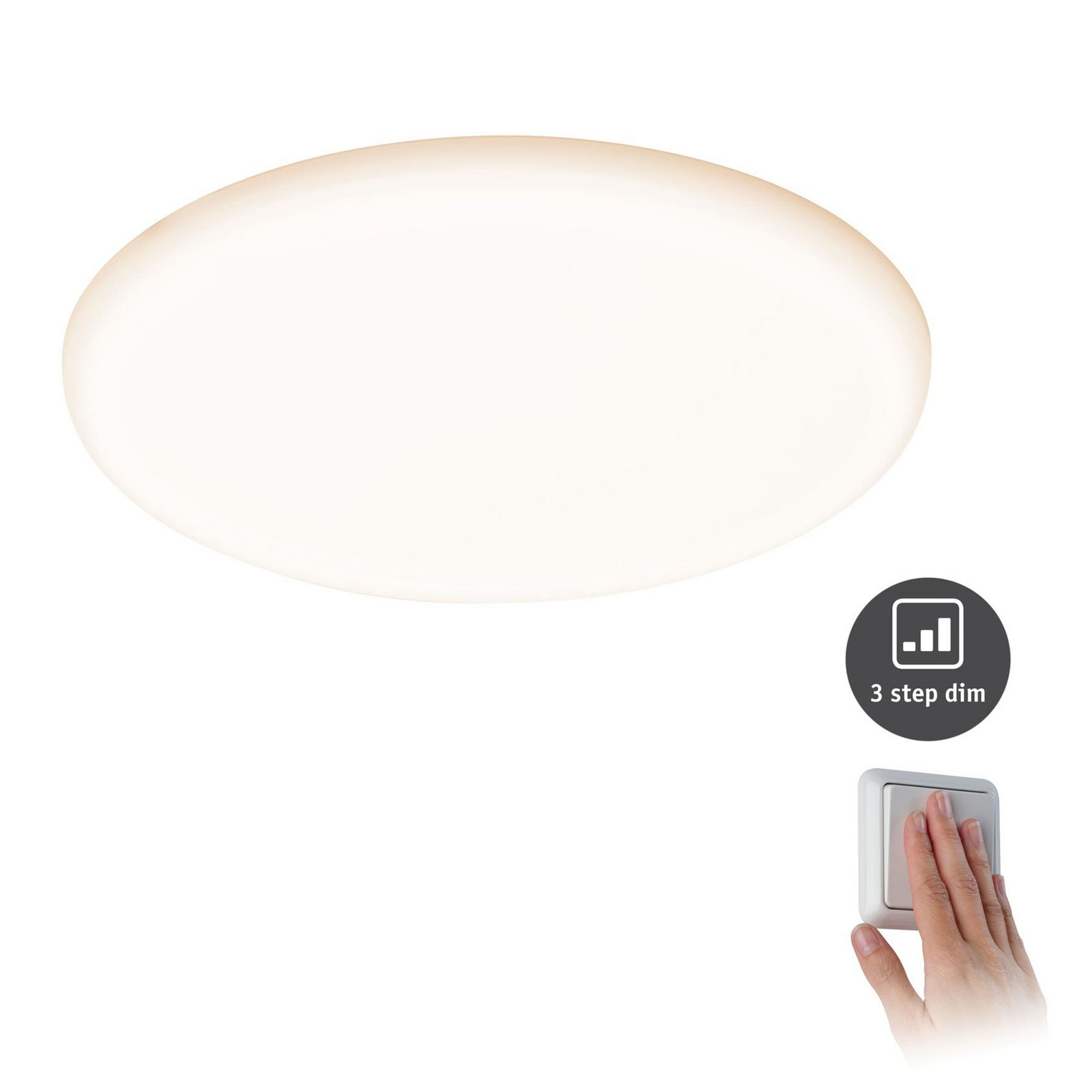 Paulmann LED-Panel Veluna 3.000K rund 3-Step-dim