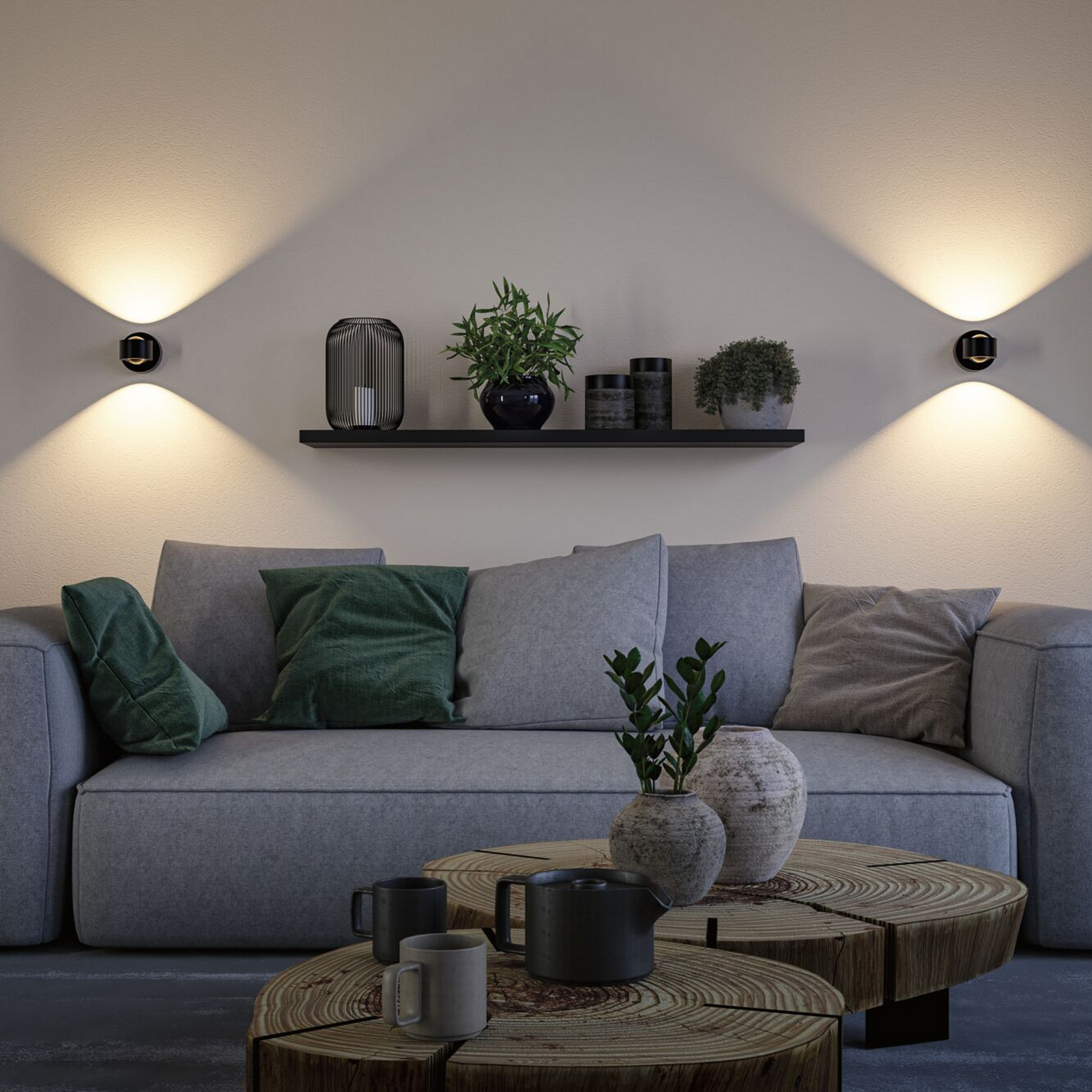 Paulmann Akku-Außenwandlampe Zorik schwarz 10 cm IP44 Dimmer