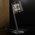Lámpara de mesa LED Flash con anillos de cristal