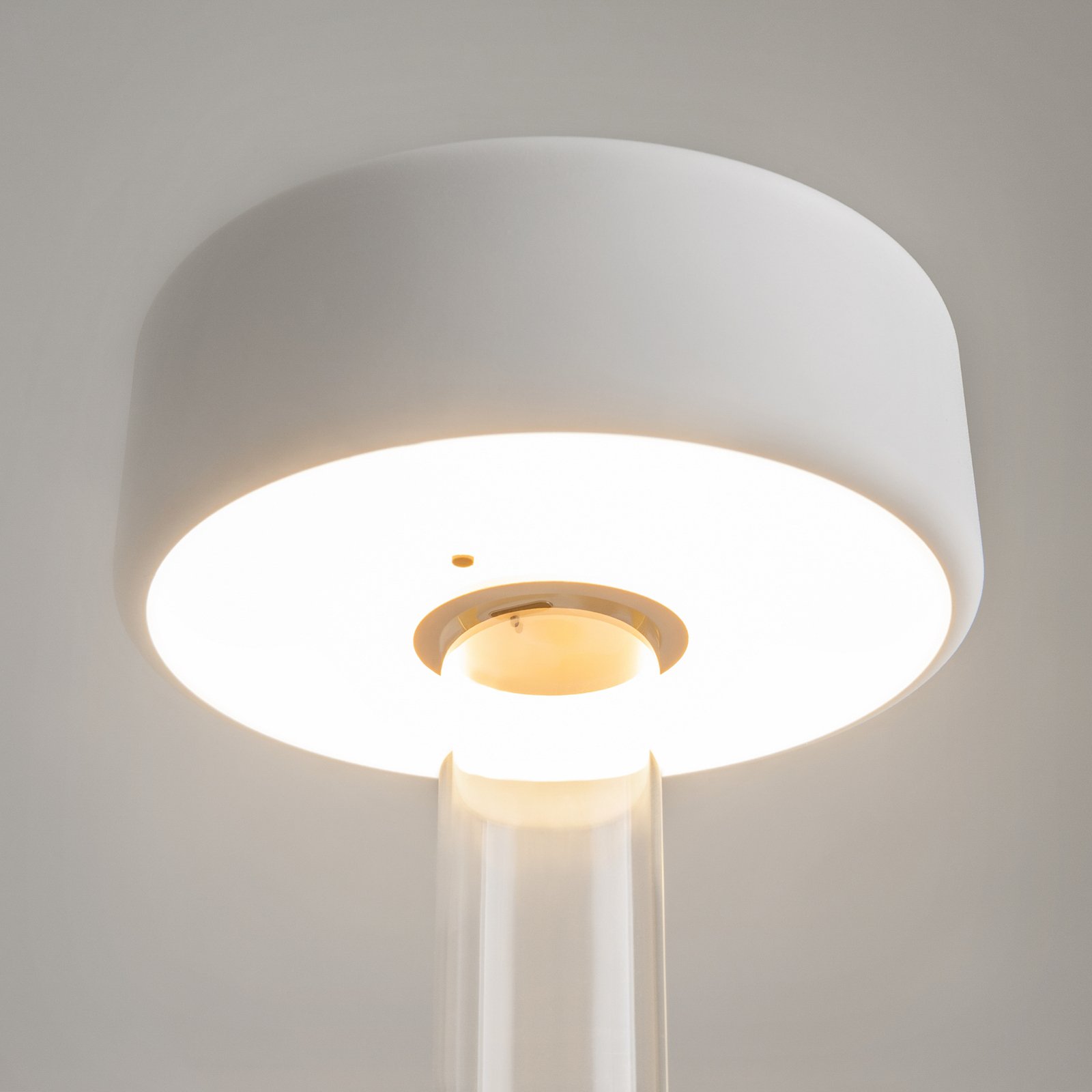 Maytoni genopladelig LED-bordlampe AI Collaboration, glas, hvid