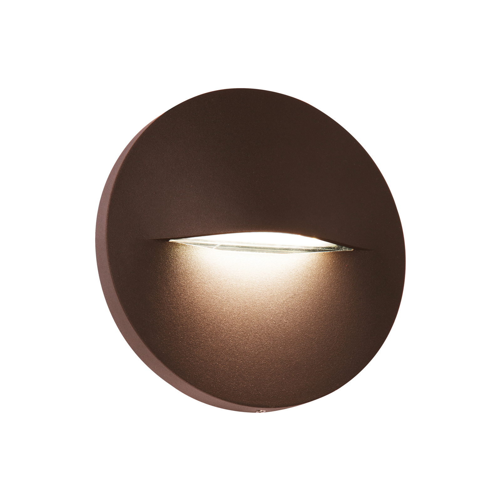 LED utendørs vegglampe Vita, rustbrun, Ø 14 cm