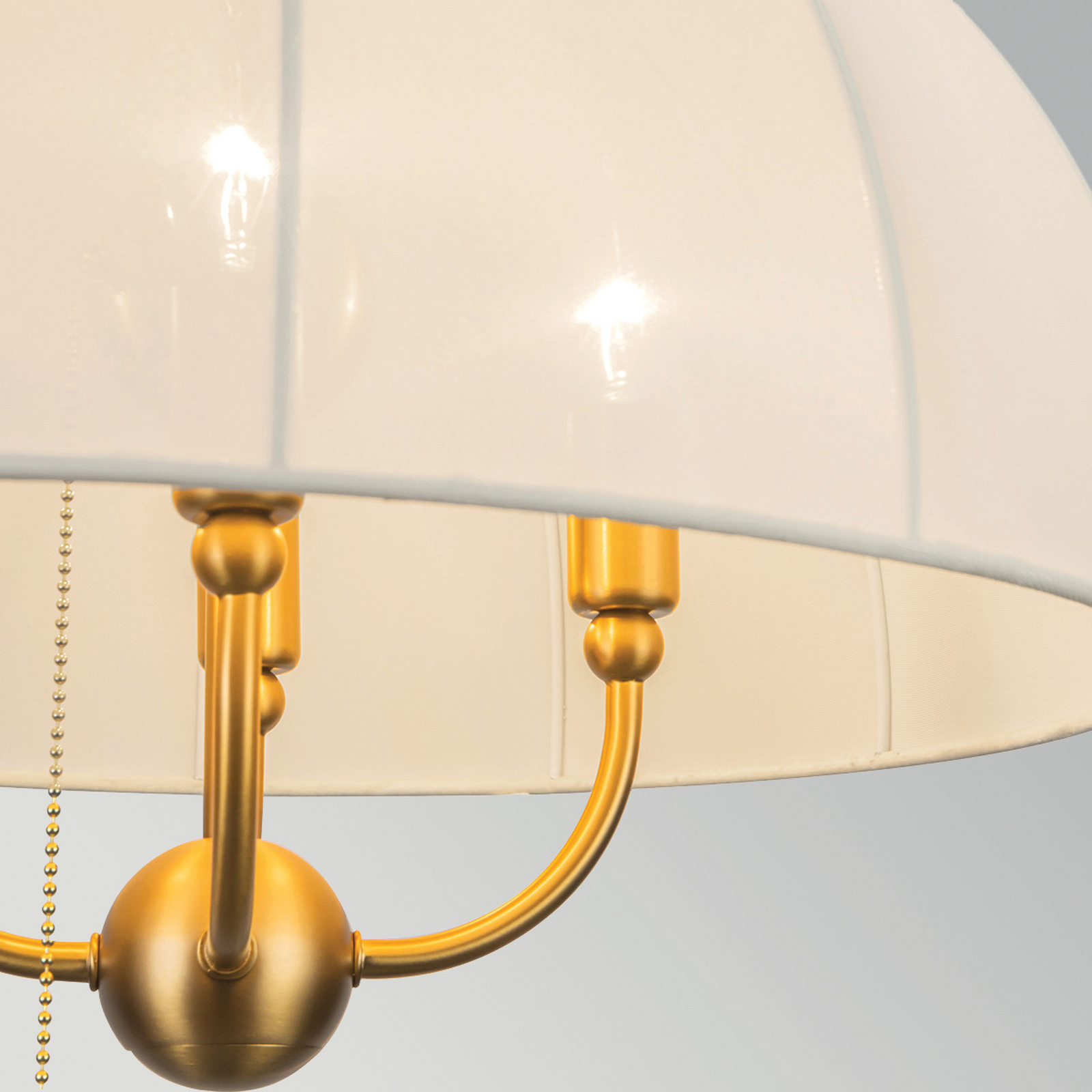 Hängelampe Crosby, beige/gold, Ø 46 cm Textil/Metall 4 x E14 Hängelampe Crosby, beige/gold, Ø 46 cm Textil/Metall 4 x E14