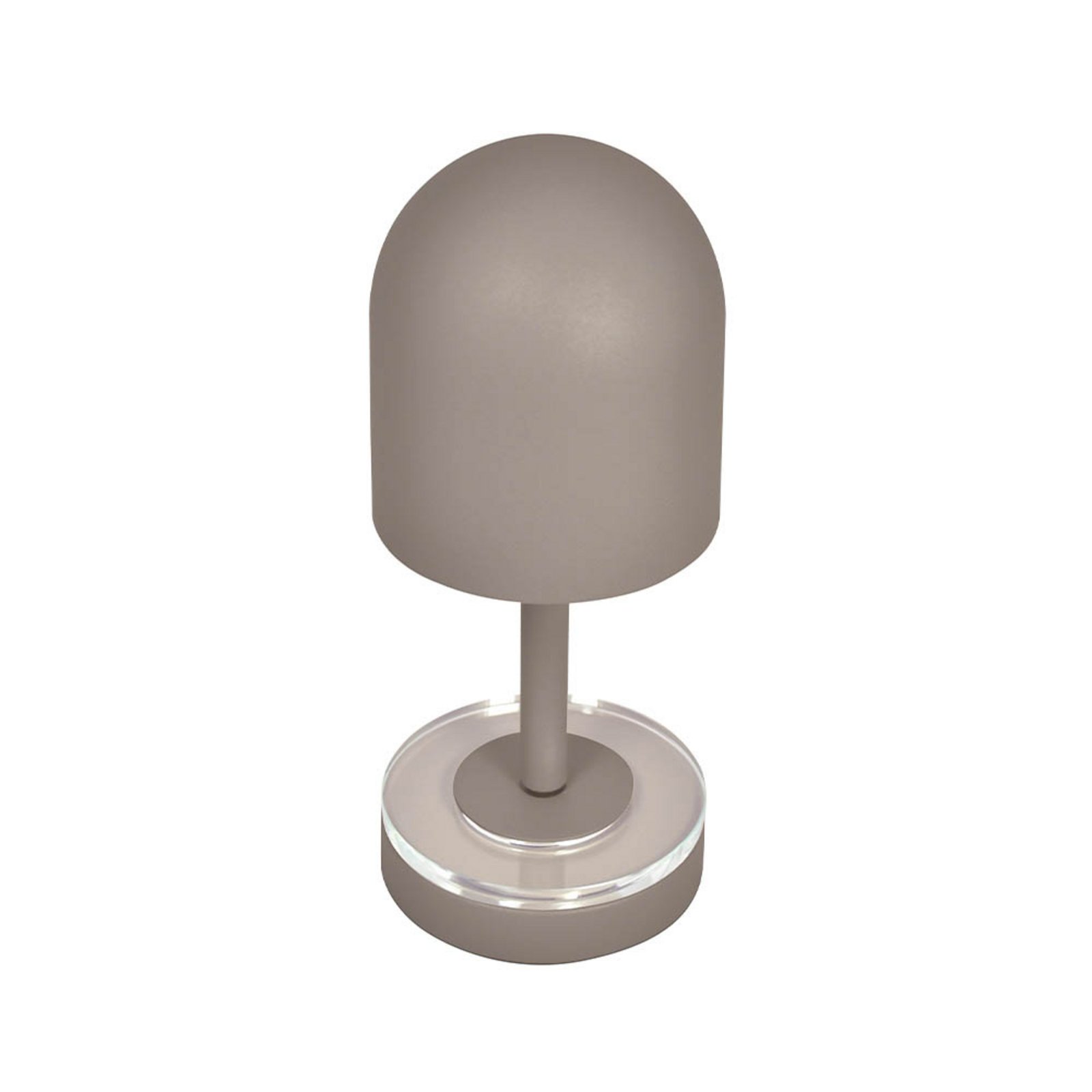 AYTM Akkuleuchte Luceo, taupe, metal, 24 cm, dæmpbar, IP44 AYTM Akkuleuchte Luceo, taupe, metal, 24 cm, dæmpbar, IP44