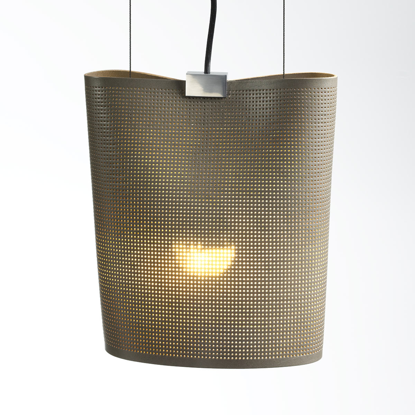 Anta Hanging light Sarto made of core leather, taupe, for Living / Dining Room, perforated core leather, E27, 15 W, energy efficiency: A++, L: 28 cm, H: 30 cm
