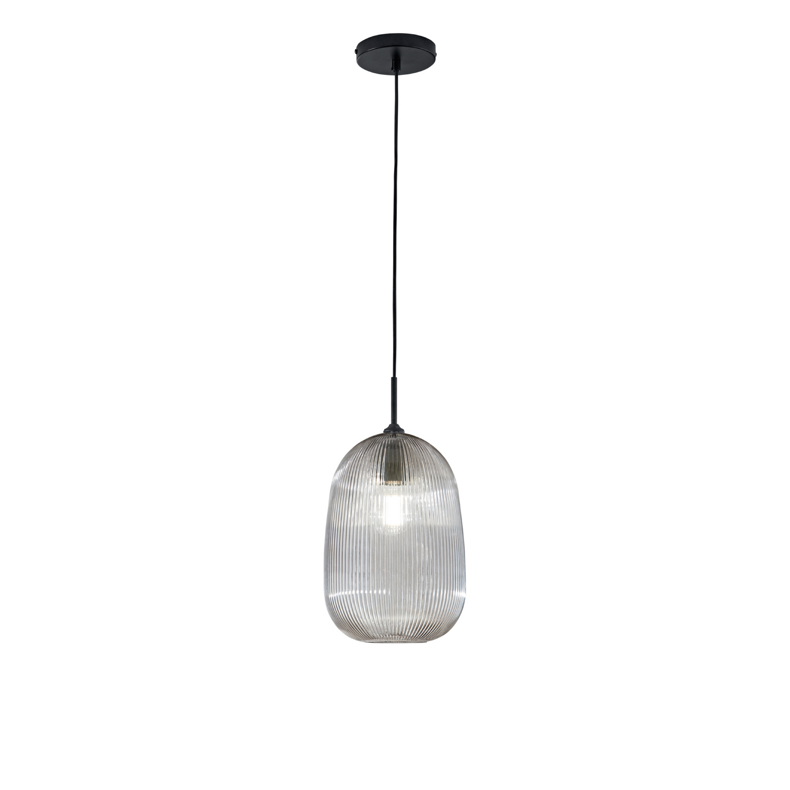 Hängelampe DUKE, grau, Ø 21 cm, Glas