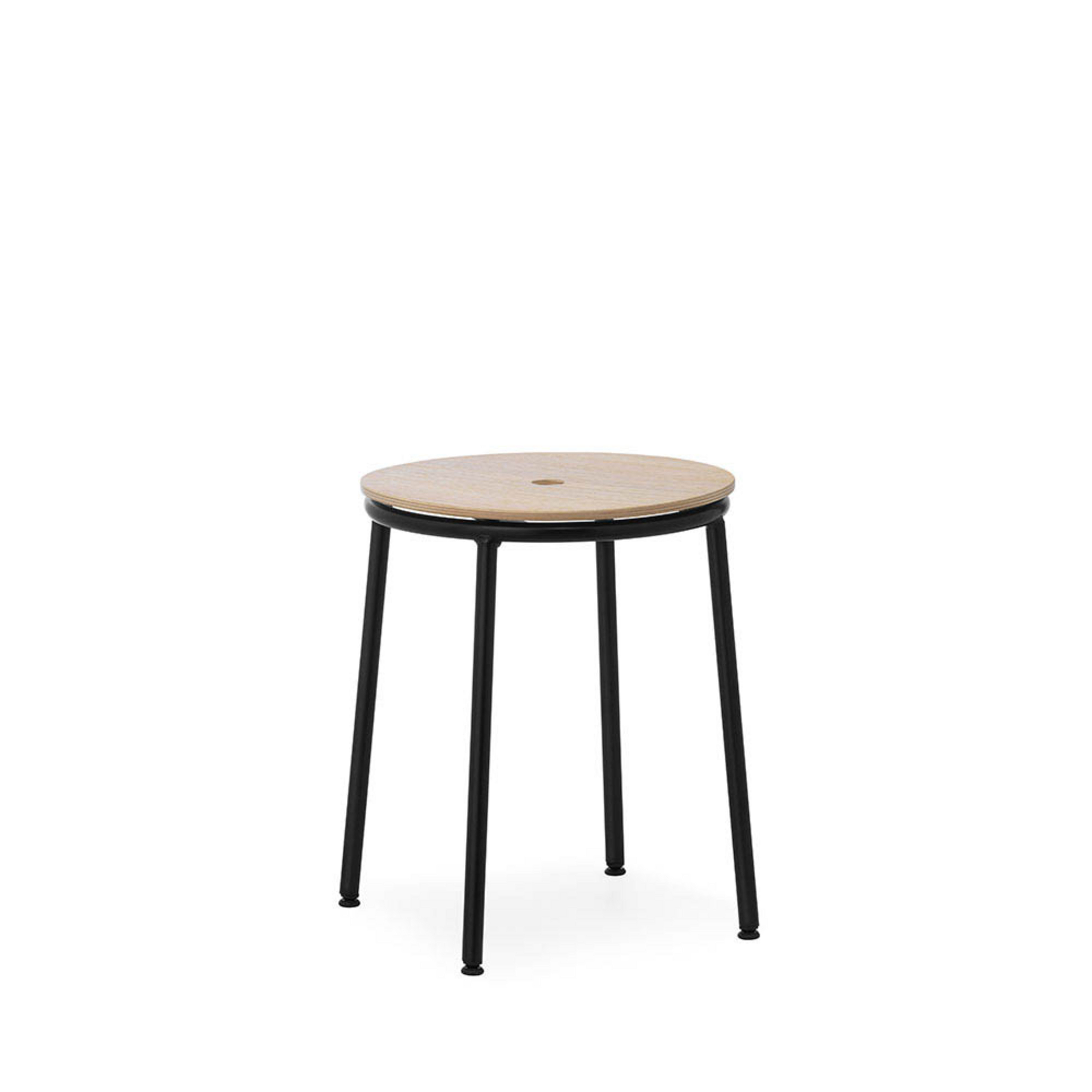 Circa Stołek H45 Black Steel/Oak - Normann Copenhagen